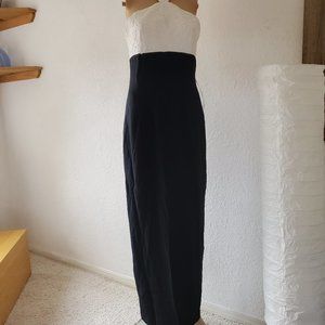 RAMPAGE Formal Cocktail Party Prom White Black Maxi Dress NEW OLD STOCK Size 7